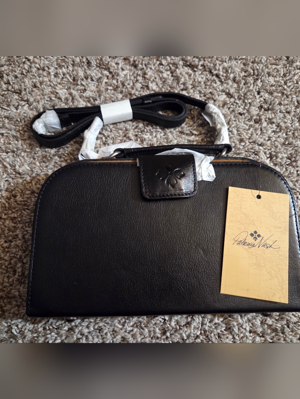 Patricia Nash Tessi Leather Makeup Purse In Black - Picture 2 of 6